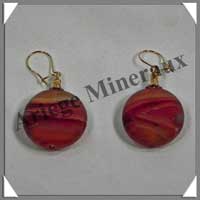 AGATE du BRESIL - Boucles d'Oreilles : Disques 20 mm - 25 mm - C001