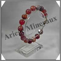 AGATE AFRICAINE - Bracelet Perles 10 mm - 20 cm - C004