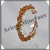 AMBRE Caramel Clair - Bracelet Baroque - Fermoir Argent� - CCAR