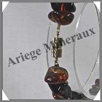 AMBRE Caramel Fonc� - Bracelet Baroque - Fermoir Dor� - CFDO