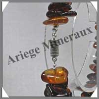AMBRE Caramel Bicolore - Bracelet Baroque - Fermoir Argent� - MEAR