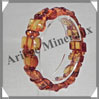 AMBRE - Bracelet Compos - Caramel - 16 Barrettes et Perles Baroques - 18 cm - L006 Baltique