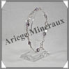 AMETHYSTE Cristallise - Bracelet Argent - 6 Cabochons Facets - 21 cm - P001 Brsil