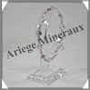 AMETHYSTE Cristallise - Bracelet Argent - 5 Cabochons Facets - 20 cm - P002 Brsil