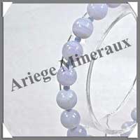 CALCEDONE BLEUE - Bracelet Perles 8 mm - 20 cm - C001