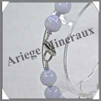 CALCEDONE BLEUE - Bracelet Perles 8 mm - 20 cm - C001