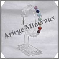 CHAKRAS - Bracelet - Perles 6 mm - Fermoir Magn�tique Argent�