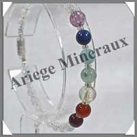 CHAKRAS - Bracelet - Perles 6 mm - Fermoir Magn�tique Argent�