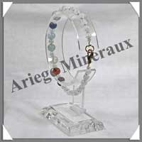 CHAKRAS - Bracelet - Perles 6 mm - Fermoir Mousqueton Dor