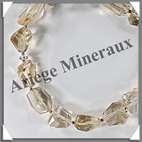 CITRINE (Naturelle) - Bracelet Argent - Nuggets Facets - 17 cm - 10,1 grammes - W003