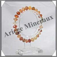 CORNALINE - Bracelet de Perles Facetes de 4x8 mm - 20 cm - M001