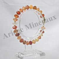 CORNALINE - Bracelet de Perles Facet�es de 4x8 mm - 20 cm - M001
