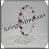 GRENAT Cristallis - Bracelet Argent - 10 Cabochons - 19 cm - P002 Brsil