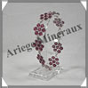 GRENAT Cristallis - Bracelet Argent - 9 Roses de 7 Cabochons - 22 cm - P005 Brsil