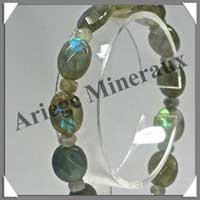 LABRADORITE - Bracelet Ovales Facet�s 12 mm - 21 cm - C001