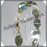 LABRADORITE - Bracelet Ovales Facet�s 12 mm - 21 cm - C001