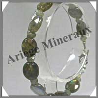 LABRADORITE - Bracelet Ovales Facet�s 12 mm - 21 cm - C002