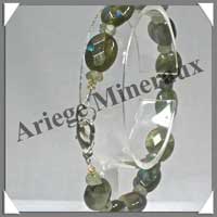 LABRADORITE - Bracelet Ovales Facet�s 12 mm - 21 cm - C002