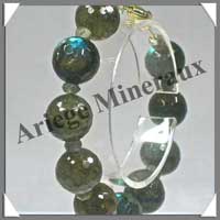 LABRADORITE - Bracelet Perles Facet�es 14 mm - 21 cm - C001