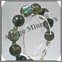 LABRADORITE - Bracelet Perles Facetes 14 mm - 21 cm - C002