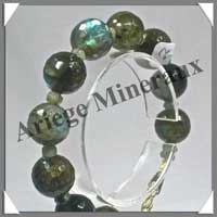 LABRADORITE - Bracelet Perles Facet�es 14 mm - 21 cm - C002