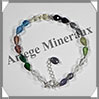 MELANGE de MINERAUX - Bracelet Argent - Gouttes Facetes - 17 cm - 54 grammes - W005 Inde