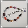 MELANGE de MINERAUX - Bracelet Argent - Gouttes Facetes - 17 cm - 9,9 grammes - W009 Inde