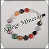 MELANGE de MINERAUX - Bracelet Argent - Coeurs Facets - 17 cm - 8,8 grammes - W010 Inde
