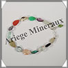MELANGE de MINERAUX - Bracelet Argent - Gouttes Facetes - 17 cm - 6,3 grammes - W011 Inde