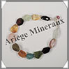 MELANGE de MINERAUX - Bracelet Argent - Perles Free Form Facetes - 18 cm - 12,5 grammes - W012 Inde