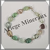 MELANGE de MINERAUX - Bracelet Argent - Perles Free Form - 18 cm - 12,5 grammes - W013 Inde