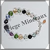 MELANGE de MINERAUX - Bracelet Argent - Coeurs Facets - 17 cm - 8,3 grammes - W015 Inde
