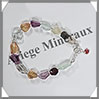 MELANGE de MINERAUX - Bracelet Argent - Nuggets Facets - 17 cm - 10,0 grammes - W016 Inde