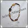 MOKAITE - Bracelet Compos : Ovales 13x25 mm et Perles 4 mm Alterns - 21 cm - C003 Australie