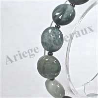 CYMOPHANE ou OEIL DE CHAT - Bracelet Compos� : Disques 12 mm - 20 cm - C001
