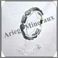 CYMOPHANE ou OEIL DE CHAT - Bracelet Compos� : Disques et Rectangles - 20 cm - C002