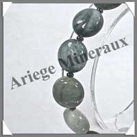 CYMOPHANE ou OEIL DE CHAT - Bracelet Compos� : Disques 12 mm - 20 cm - C001