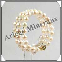 PERLES BLANCHES 3 RANGS - Bracelet Perles de 5  7 mm - NL