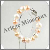 PERLES BLANCHES et ROSES - Bracelet Perles de 8  10 mm - ND