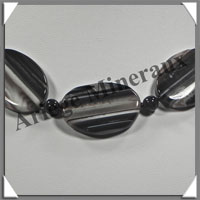 AGATE DRAPEE - Collier Compos - 5 Ovales, Tubes et Perles - 46 cm - C027