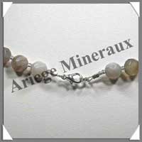 AGATE DRAPEE - Collier Perles Facetes 8 mm - 46 cm - C010