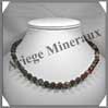 AGATE DRAPEE - Collier Perles Facetes 8 mm - 46 cm - C011 Brsil