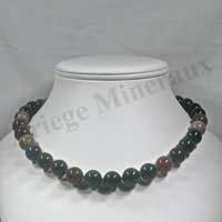 AGATE INDIENNE - Collier Perles 12 mm - 44 cm - M001