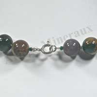 AGATE INDIENNE - Collier Perles 12 mm - 44 cm - M001