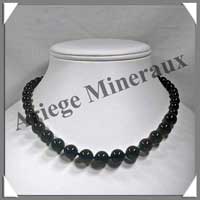 AGATE NOIRE - Collier Perles 6  10 mm en dgrad - 45 cm - C001