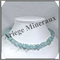 AIGUE MARINE  - Collier Baroque (Gros Morceaux) - 42 cm - M001