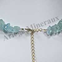 AIGUE MARINE  - Collier Baroque (Gros Morceaux) - 42 cm - M001