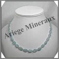 AIGUE MARINE - Collier Compos� : Ovales 8x12 mm - 45 cm - C001