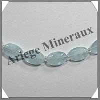 AIGUE MARINE - Collier Compos� : Ovales 8x12 mm - 45 cm - C001