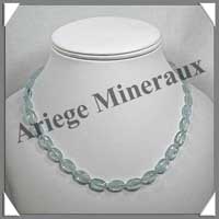 AIGUE MARINE - Collier Compos� : Ovales 8x12 mm - 45 cm - C003